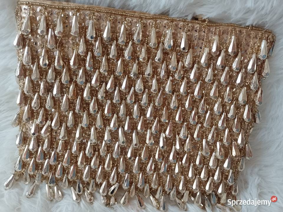 ASOS Złota bogato zdobiona frędzlami torebka Torby i torebki małopolskie