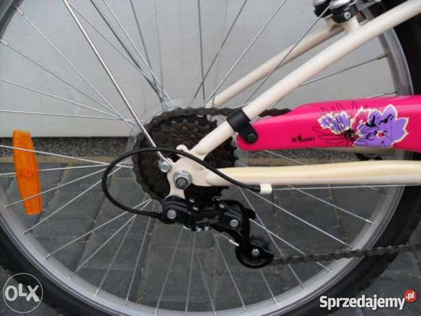 Rower 24 BTWIN z Decathlon rowerek różowobeżowy mazowieckie Tłuszcz