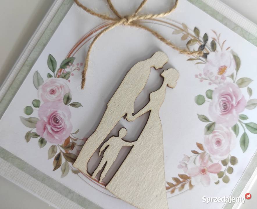 Kartka okolicznościowa ręcznie robiona na wianek Łódź