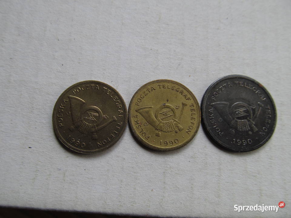Żetony telefoniczne 1990r typ A i B zestaw 3 Numizmatyka Lublin