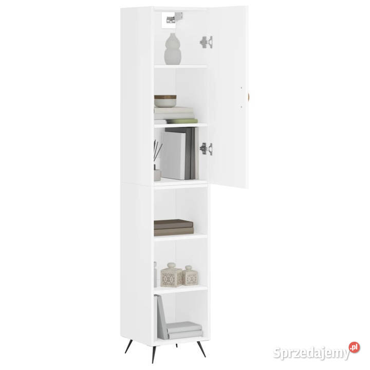 Wysoka szafka biała 345x34x180 materiał mazowieckie Warszawa