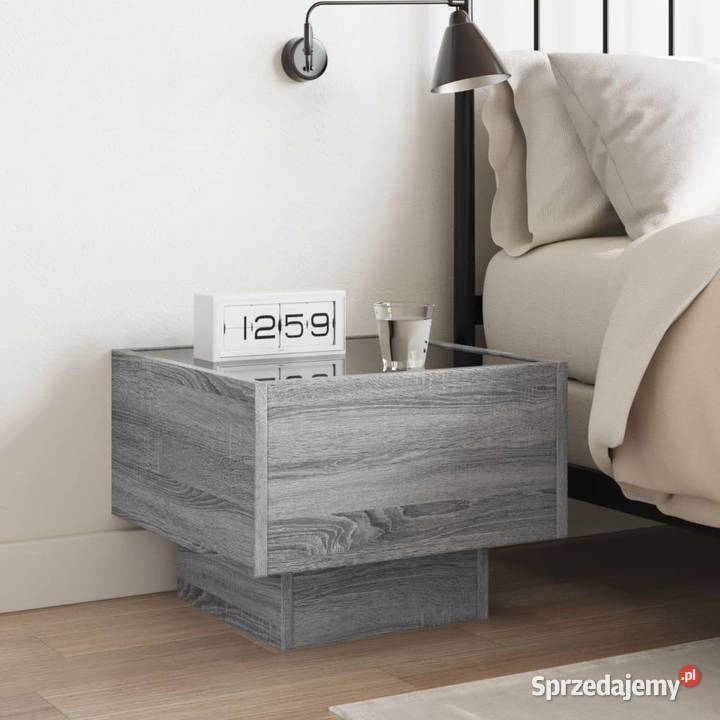 Stolik nocny z LED Infinity szary dąb sonoma Warszawa sprzedam