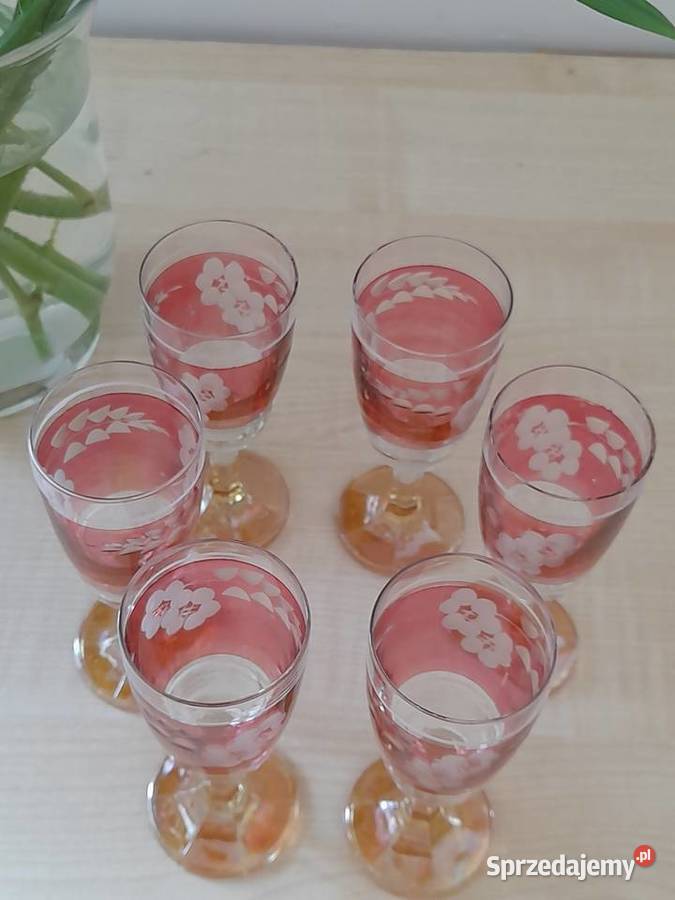 Kieliszki kryształowe Bohemia 6 z czasów PRLu dolnośląskie Bogatynia