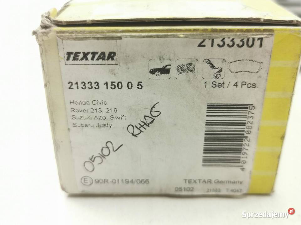 KLOCKI HAMULCOWE TEXTAR SUBARU JUSTY SUZUKI ALTO Klocki hamulcowe