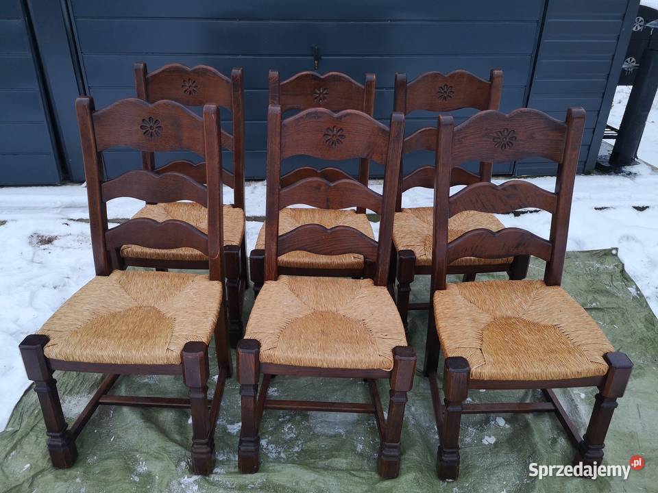 6 krzeseł drewnianych(dębowych)