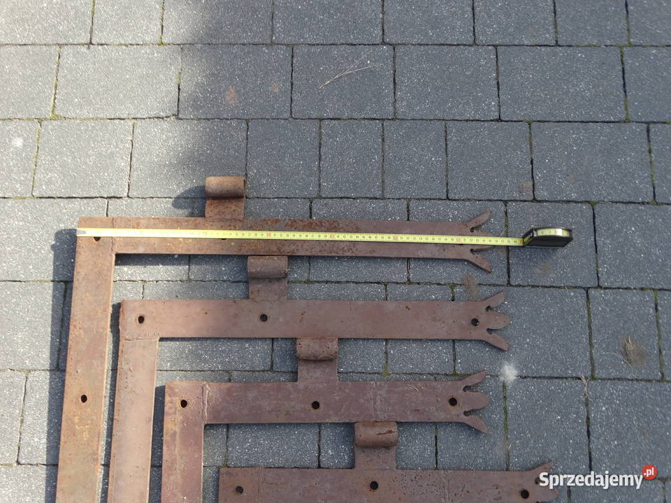 Stare duże metalowe zawiasy ręczna robota lubelskie Tarnogród