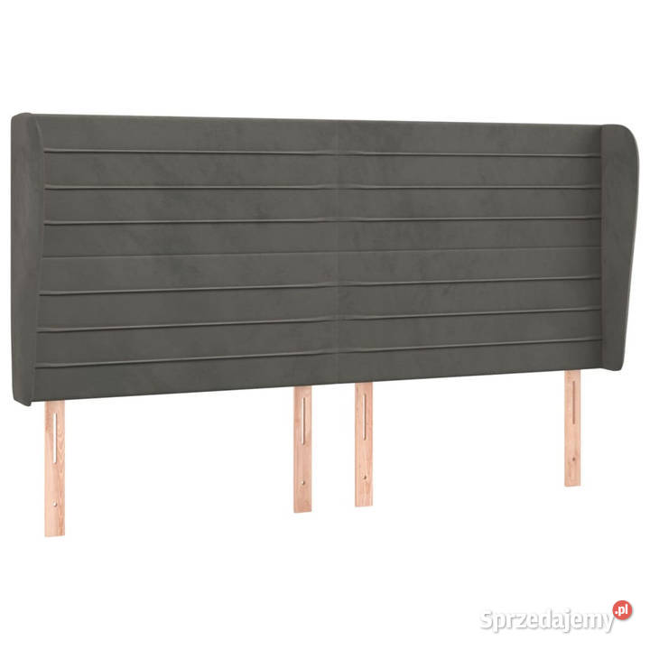 Zagłówek uszak ciemnoszary 203x23x118128 aksamit Warszawa