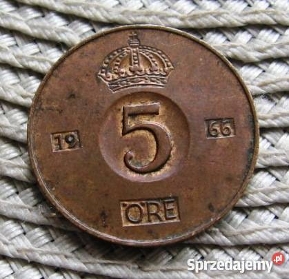 Szwecja 5 Ore 1966r Numizmatyka Kalisz sprzedam