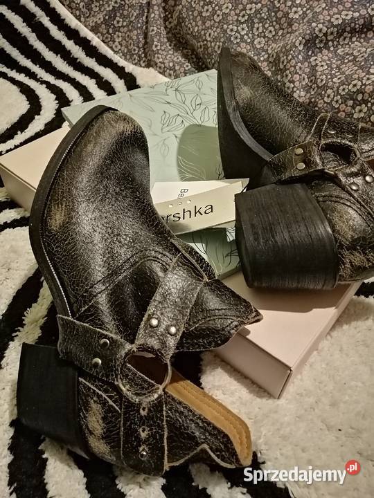 BERSHKA niepowtarzalne botki SKÓRZANE półbuty wielkopolskie Leszno