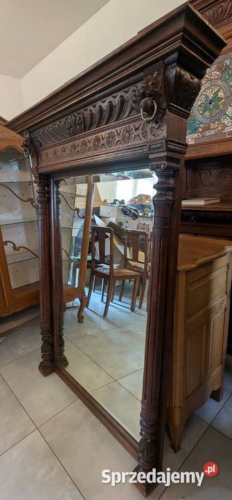 Piękne dębowe lustro neorenesansowesklep Dąbrowa Dąbrowa Górnicza sprzedam