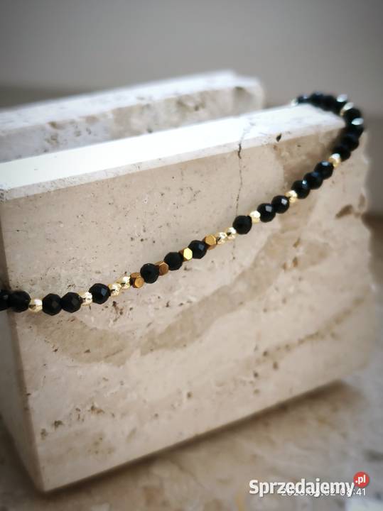 Bransoletka z kamieni naturalnych czarny spinel Knurów