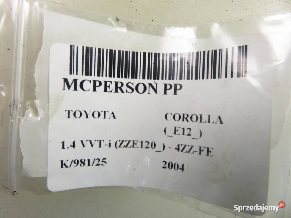 MCPERSON PRAWY PRZEDNI TOYOTA COROLLA E12 14