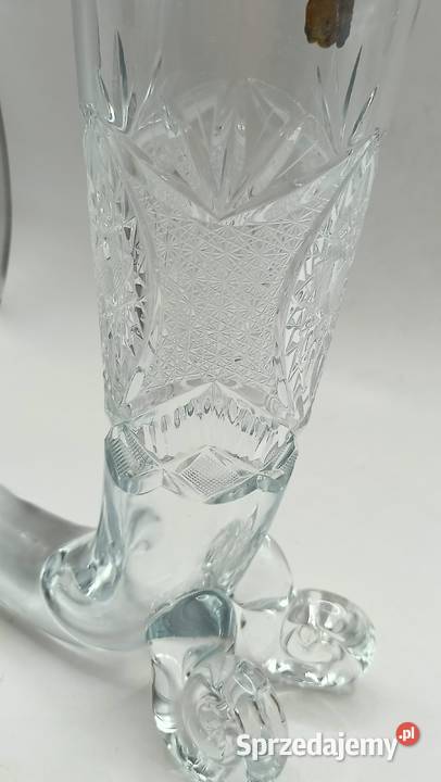 Róg obfitości szklany kryształowy z naklejką Antyki, Sztuka, Kolekcje Zamość