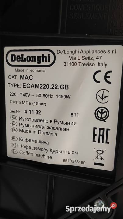 Automatyczny ekspres ciśnieniowy DeLonghi Krosno