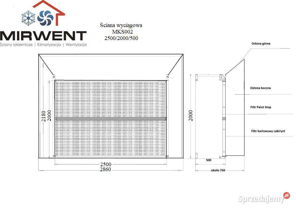 Ściana lakiernicza MIRWENT 25002000500 Solec Kujawski