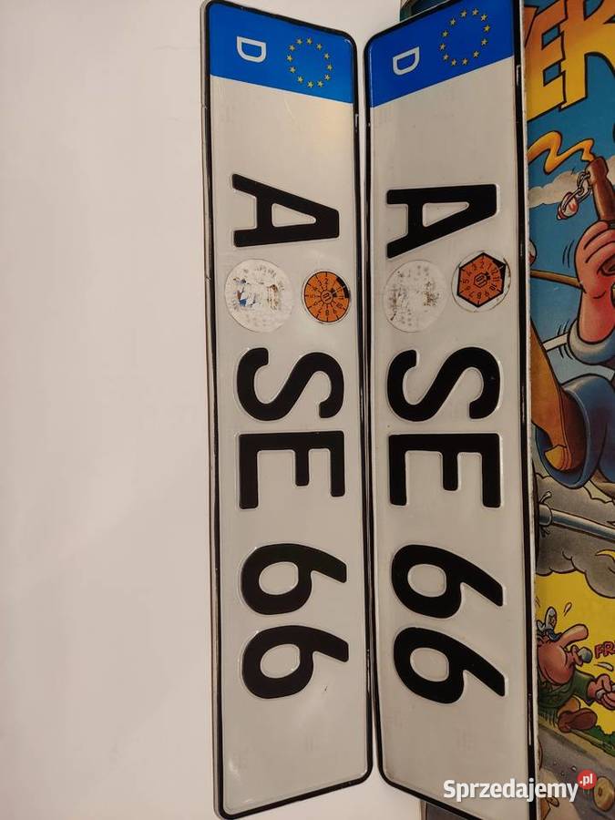 Tablica rejestracyjna Niemcy 2 sztuki ASE66 opolskie Głuchołazy