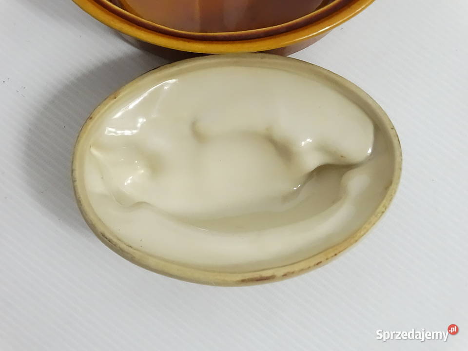 Stylowe ceramiczne puzderko pojemnik z pokrywką Biłgoraj