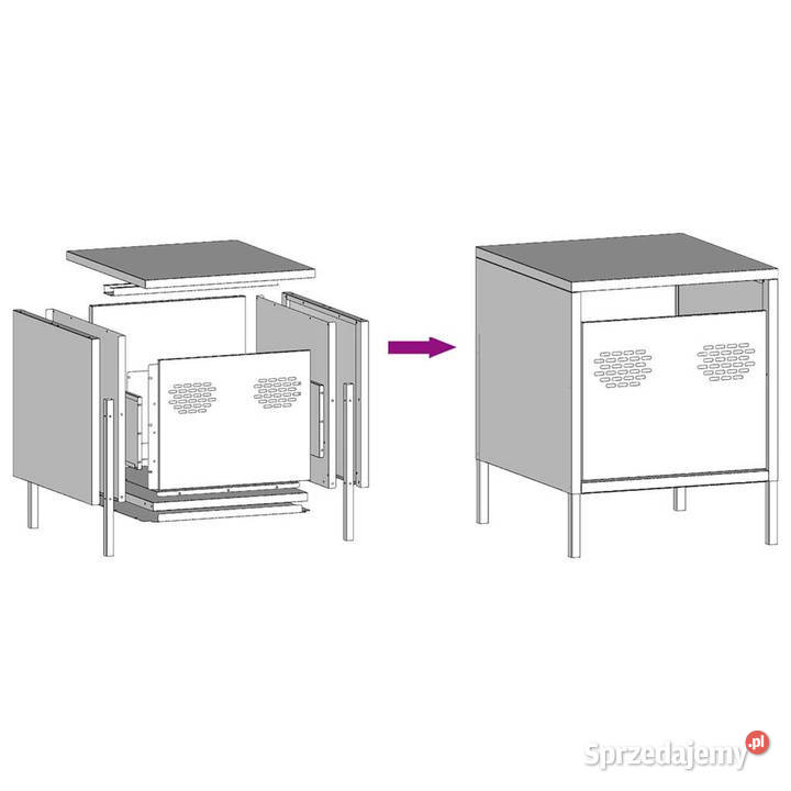 Szafka nocna biała 35x39x435 stal WM851254 sprzedam