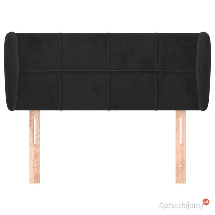 Zagłówek uszak czarny 83x23x7888 aksamitny