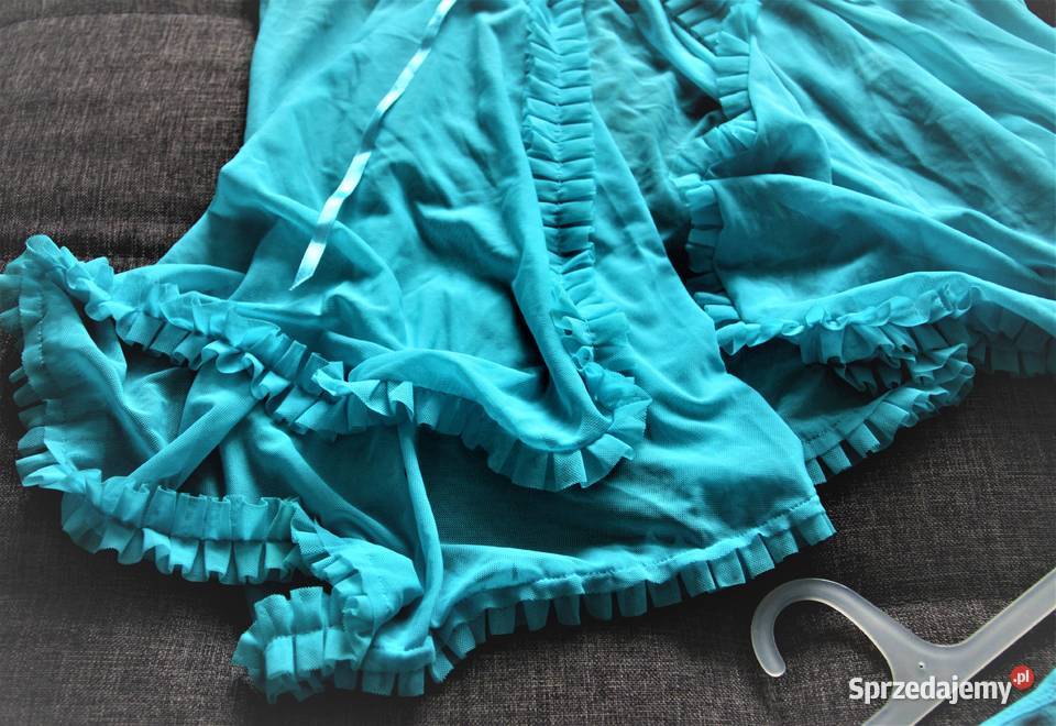 NOWA turkusowy komplet babydoll stringi Chorzów sprzedam