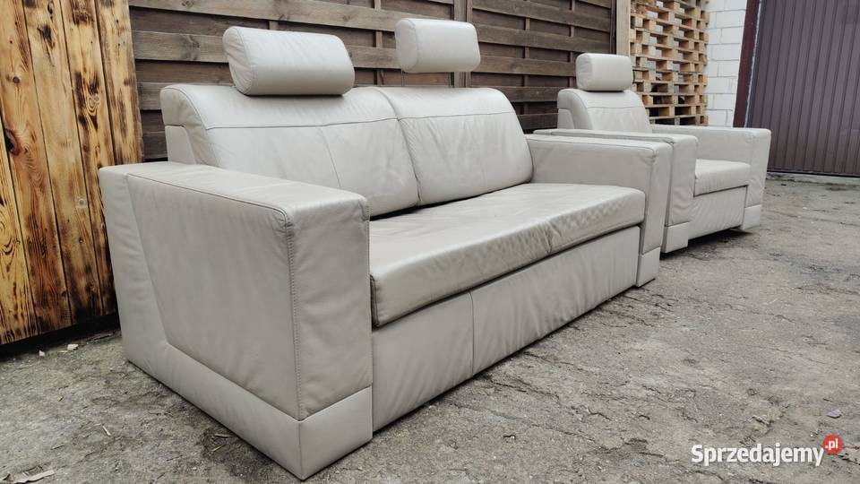 Komplet skórzany Meblomak kanapa z funkcją Komplety wypoczynkowe mazowieckie Warszawa sprzedam