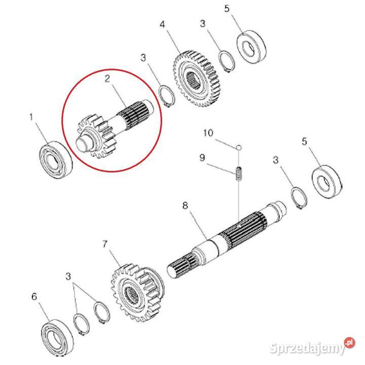 Wałek z zębatką 16T18T 120 mm 4 x4 LS MT 125 LS Skrzynia biegów podkarpackie Tajęcina