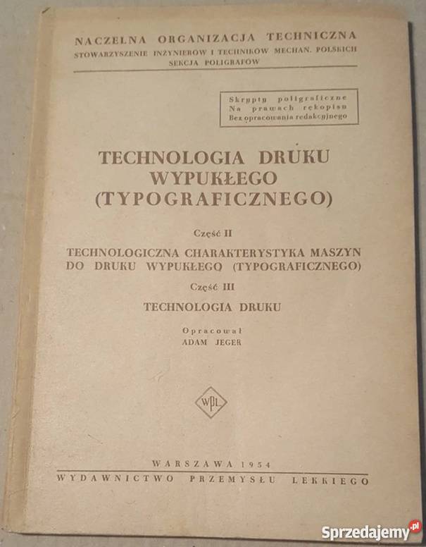 TECHNOLOGIA DRUKU WYPUKŁEGO TYPOGRAFICZNEGO mazowieckie Radom