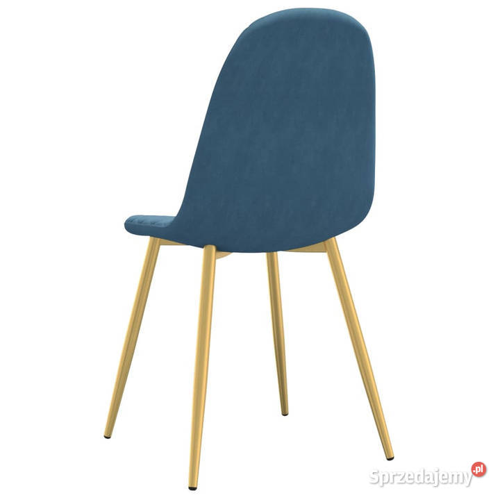 Krzesła stołowe 2 niebieskie aksamitne WM325667 Warszawa