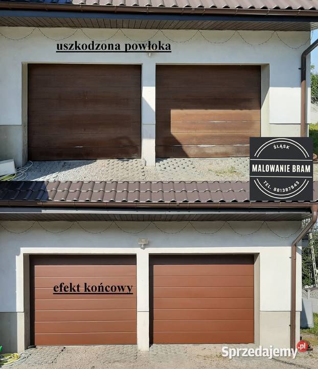 Malowanie BRAMA garażowa RENOWACJA serwis małopolskie Myślenice
