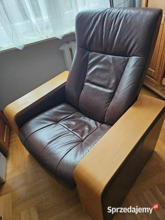 Piękny komplet wypoczynkowy skórzany na Sandomierz sprzedam