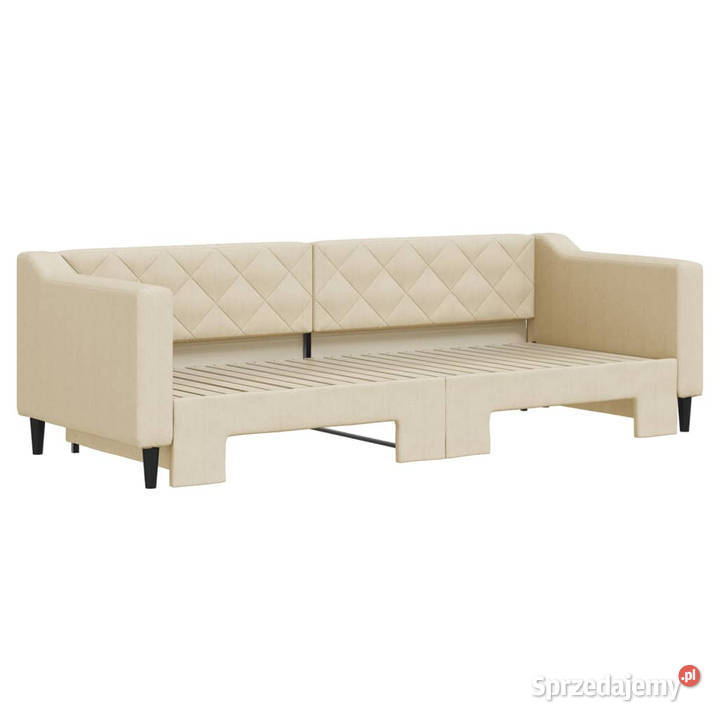 Leżanka rozsuwana kremowa tkanina 80x200 mazowieckie Warszawa