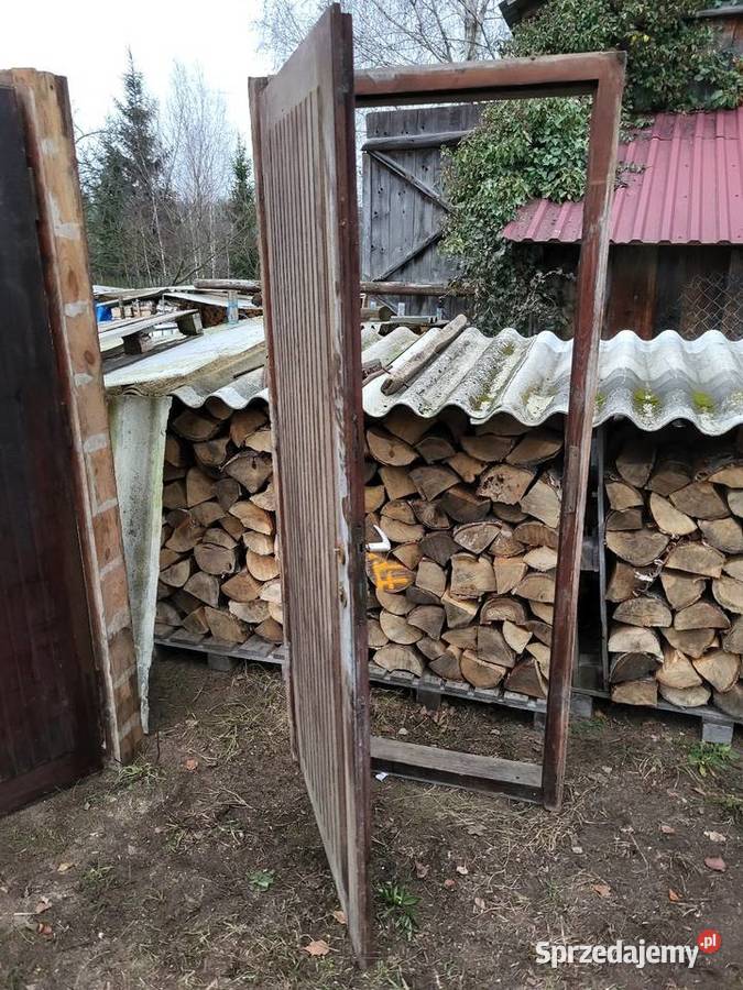 Drzwi używane drewniane garażowe wejściowe Rędziny