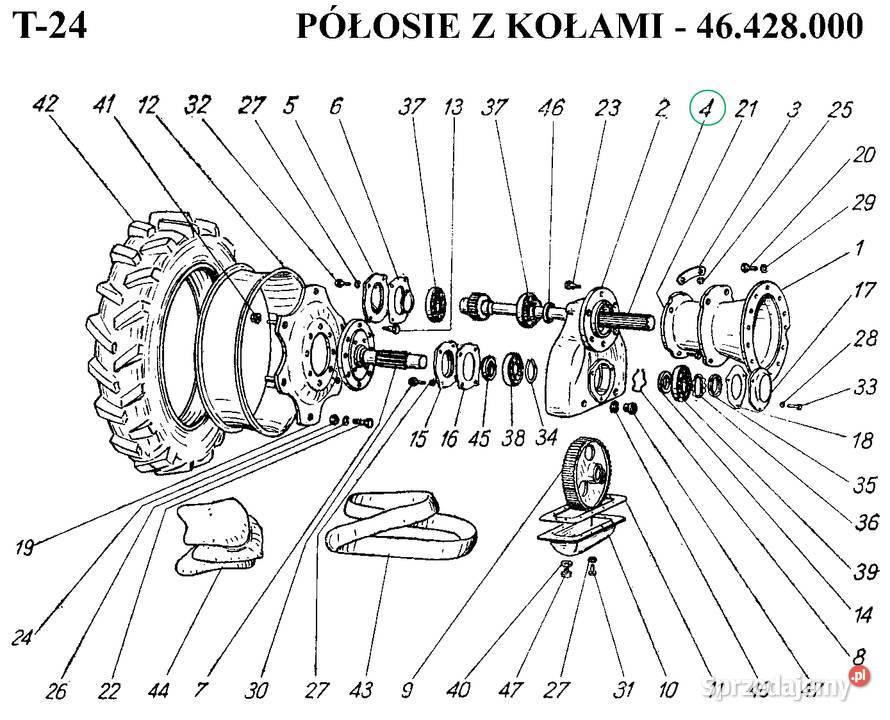 Półoś Tylnego Mostu Z1216 ST URSUS C355 C360 Tyczyn