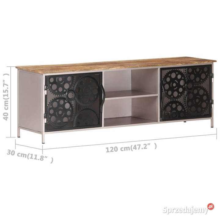 Szafka pod TV 120x30x40 surowe drewno mango Warszawa