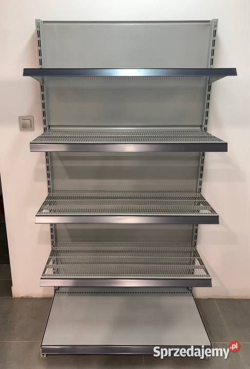 Regał sklepowy metalowy przyścienny siatkowy Ostrołęka