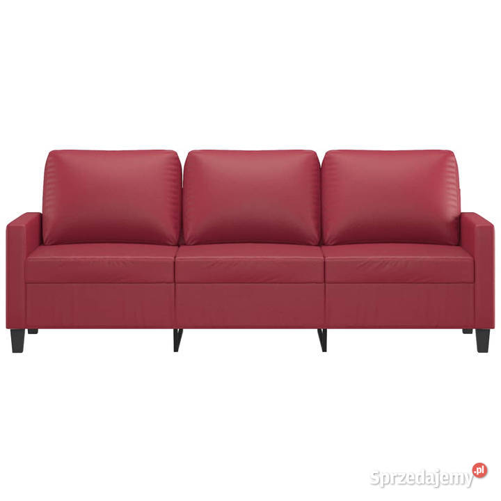 3osobowa sofa winna czerwień 180 sztuczna skóra Warszawa
