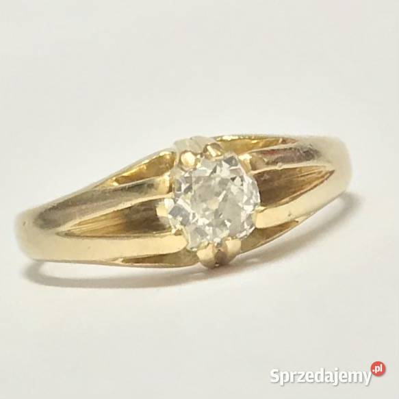 Złoty PIERŚCIONEK 750 18K z DIAMENTEM w starym mazowieckie Warszawa