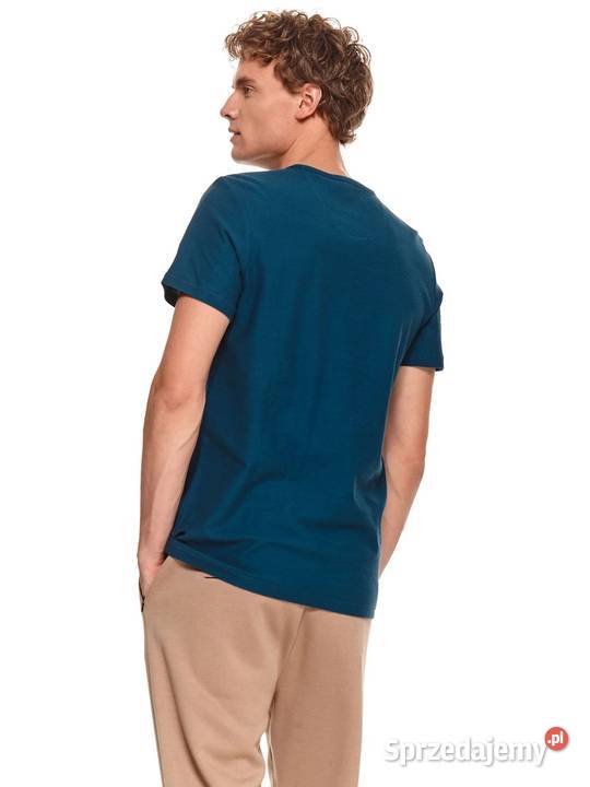granatowy tshirt męski z guzikamiTop Secret Olkusz sprzedam