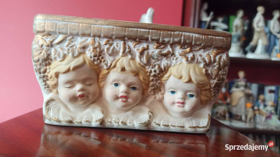 Doniczka z 3 aniołkami Z dwóch stron Osłonka sprzedam