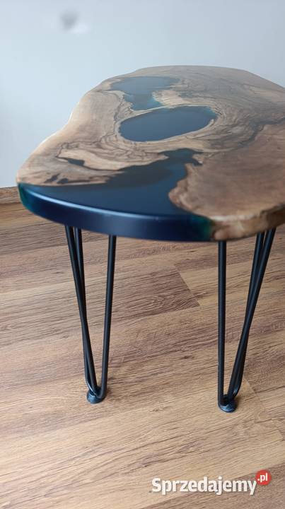 Stolik kawowy orzech żywica epoksydowa Unikalny Przemyśl sprzedam