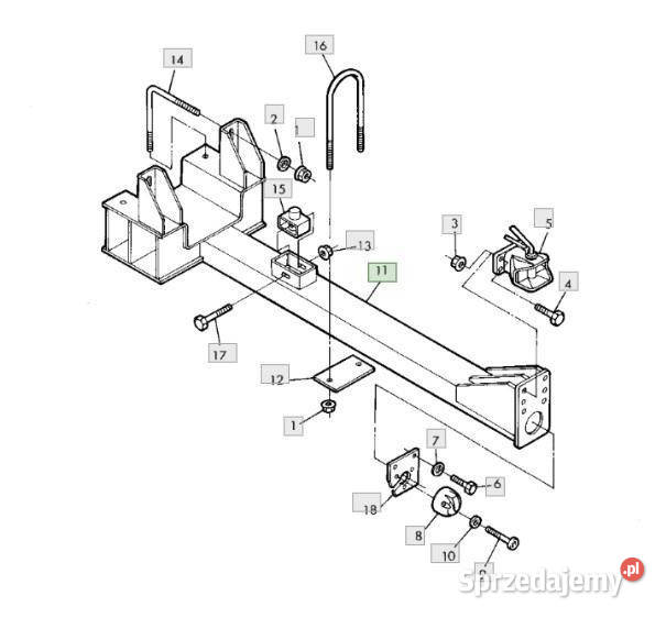 John Deere CTS tylny zaczep przyczepy hitch Jastrzębniki