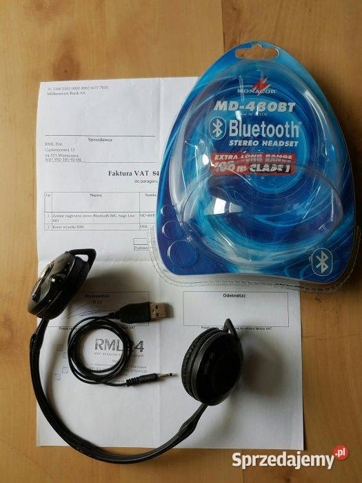 Słuchawki headset Bluetooth Monacor IMG Stage Line MD-480BT