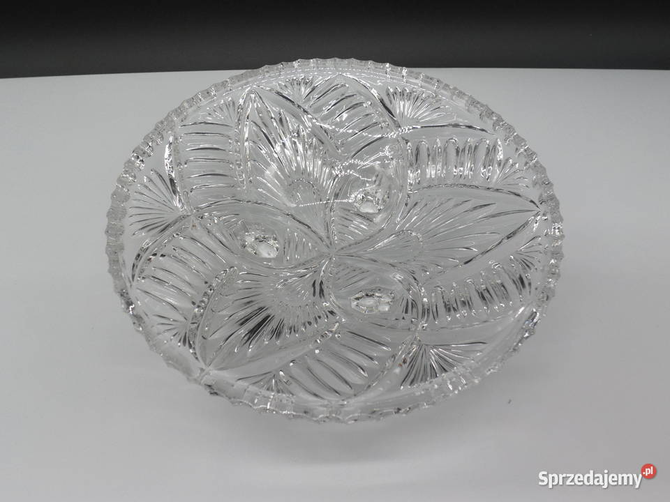 Vintage Kryształowa Patera na Nóżkach Raszków