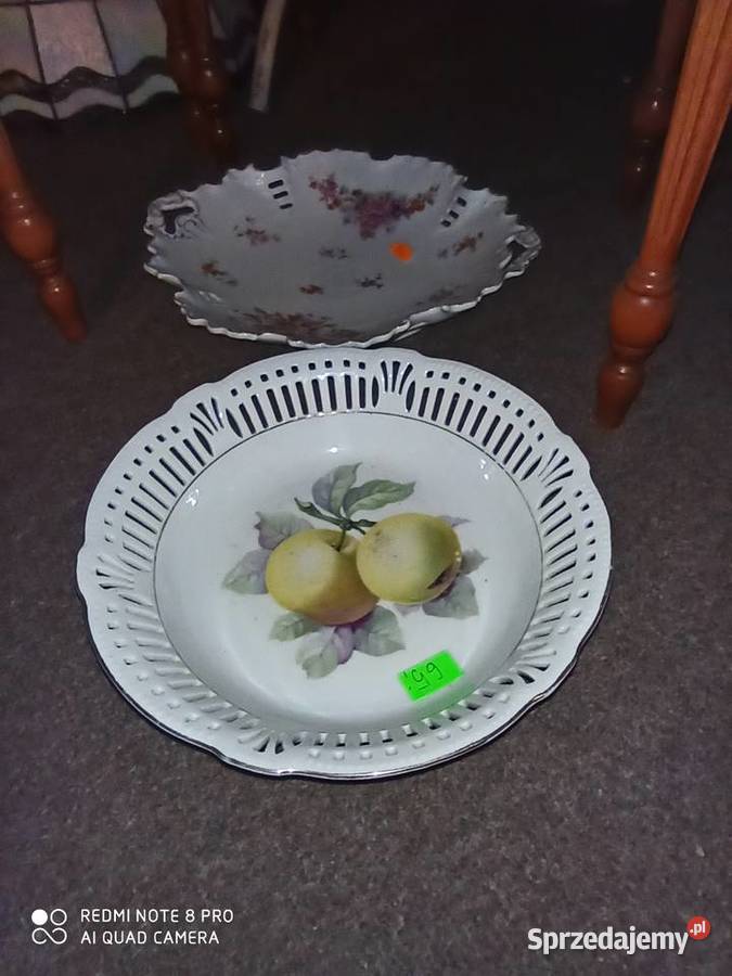 Porcelanowa ażurowa miseczka paterka Z owocami pomorskie Gdańsk
