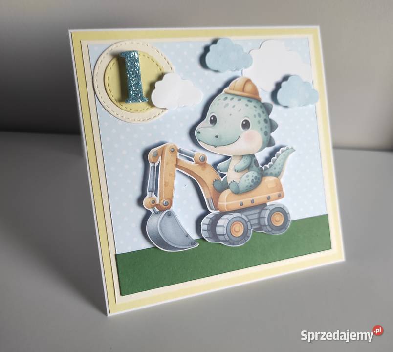 Kartka ręcznie robiona na urodziny roczek Łódź