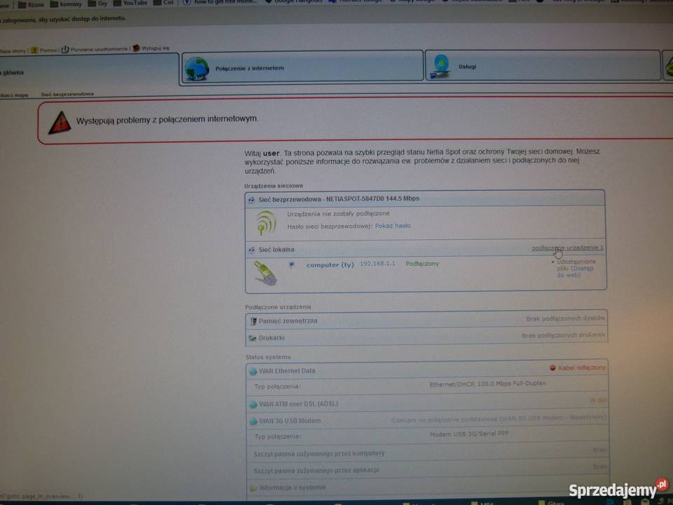 Router ADSL Netia Spot SPRAWNY zasilacz lubelskie Zamość