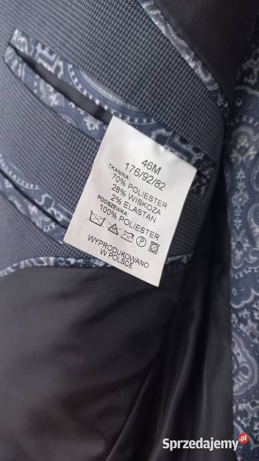 Garnitur męski granatowy 4648 slim marynarka Koło