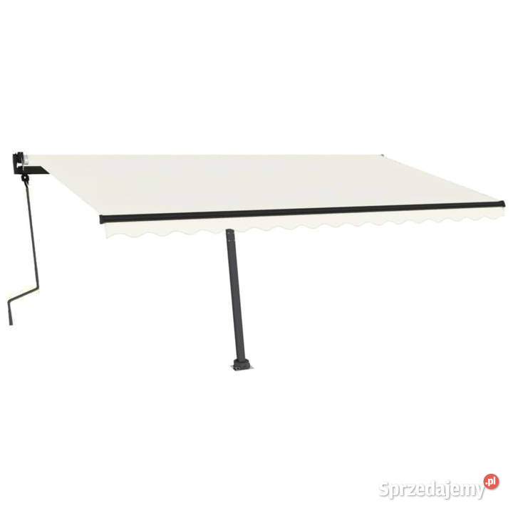 Ręcznie zwijana markiza z LED 450x350 kremowa Warszawa