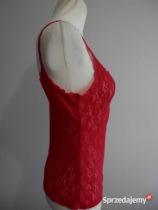 Koszulka Bieliźniana Czerwona Koronkowa Top by podlaskie