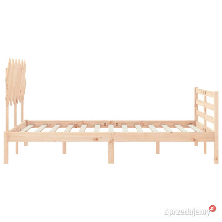 Rama łóżka z wezgłowiem lite drewno 120x200 Łóżka
